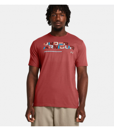 Camiseta de manga corta UA Colorblock Wordmark para hombre